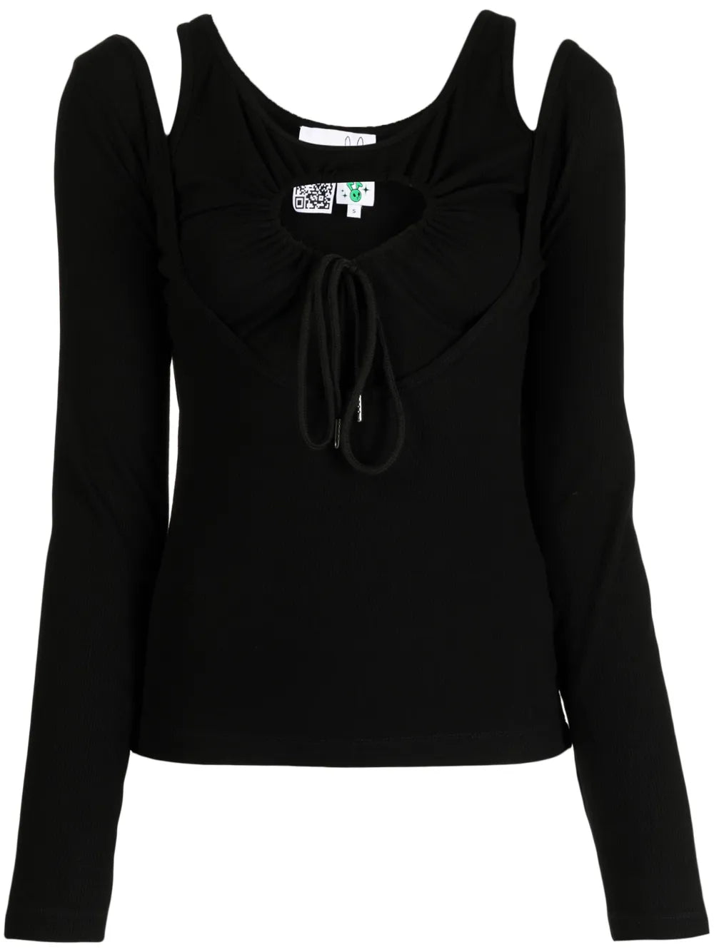 Heart Cut-Out Long-Sleeve T-Shirt