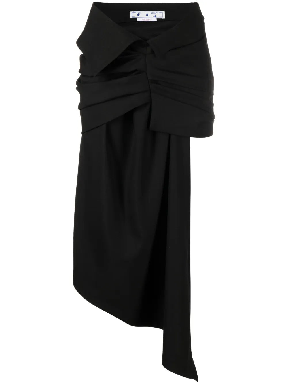 Box-Pleat Asymmetric Skirt