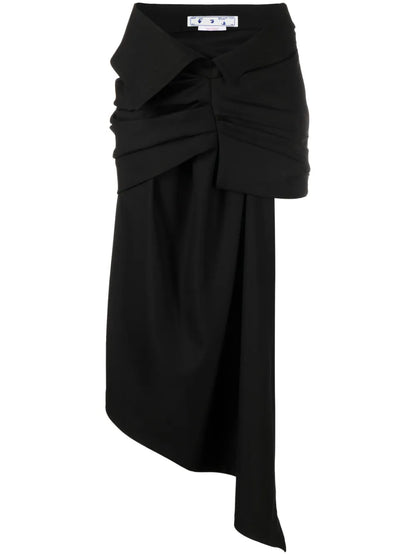 Box-Pleat Asymmetric Skirt