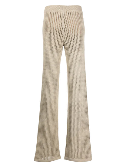 Open-Knit Straight-Leg Trousers