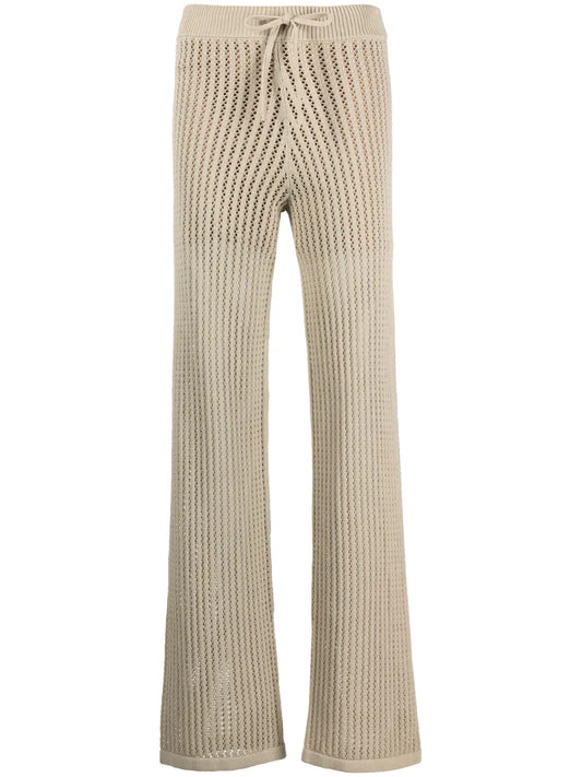 Open-Knit Straight-Leg Trousers