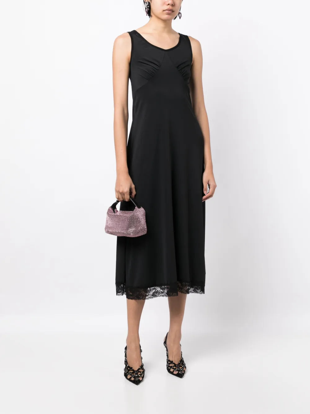 Cut-Out Detail Ruched A-Line Dress