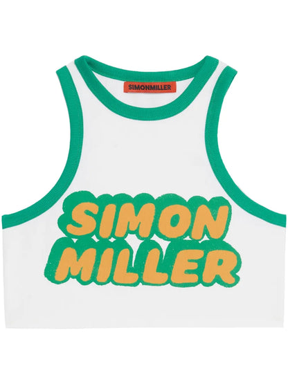 Logo-Print Cropped Tank Top