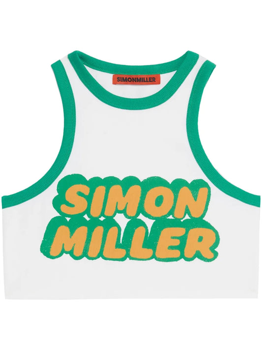 Logo-Print Cropped Tank Top