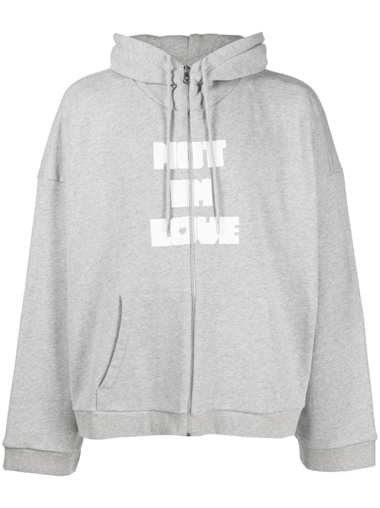 Text-Print Hooded Jacket