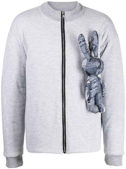 Bunny-Appliqué Bomber Jacket