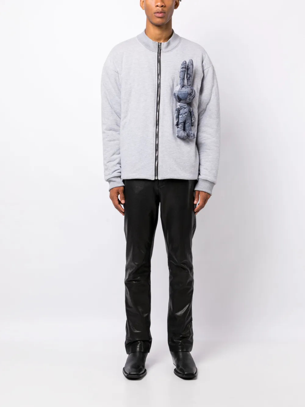 Bunny-Appliqué Bomber Jacket