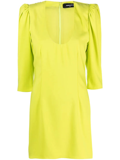 Puff-Sleeve Mini Dress