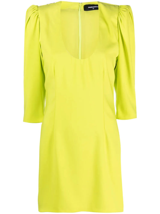 Puff-Sleeve Mini Dress
