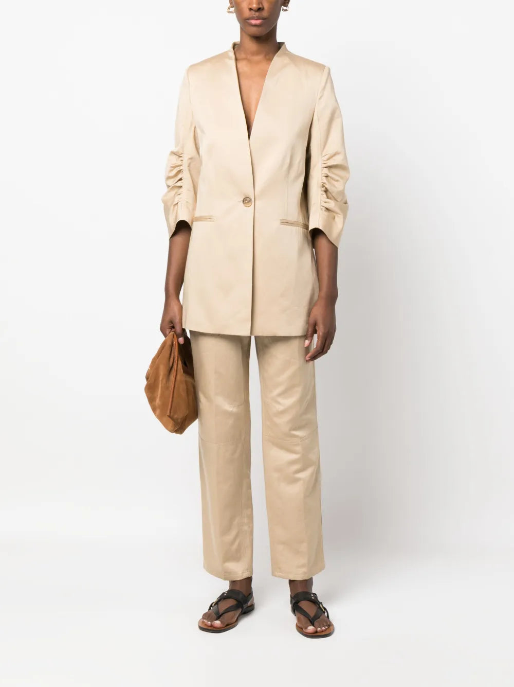 Button-Fly Straight-Leg Trousers
