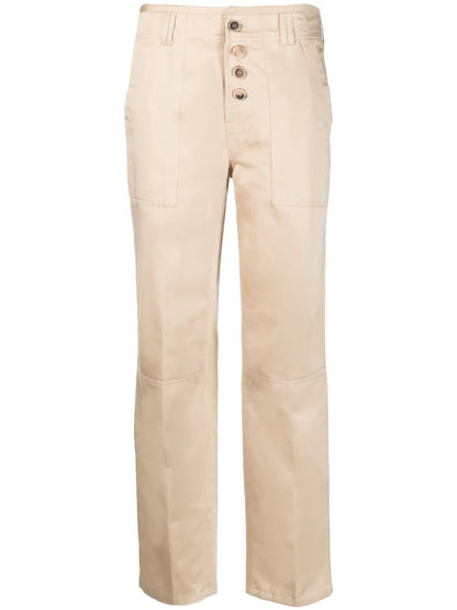 Button-Fly Straight-Leg Trousers