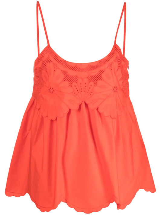 Broderie Anglaise Poplin Top