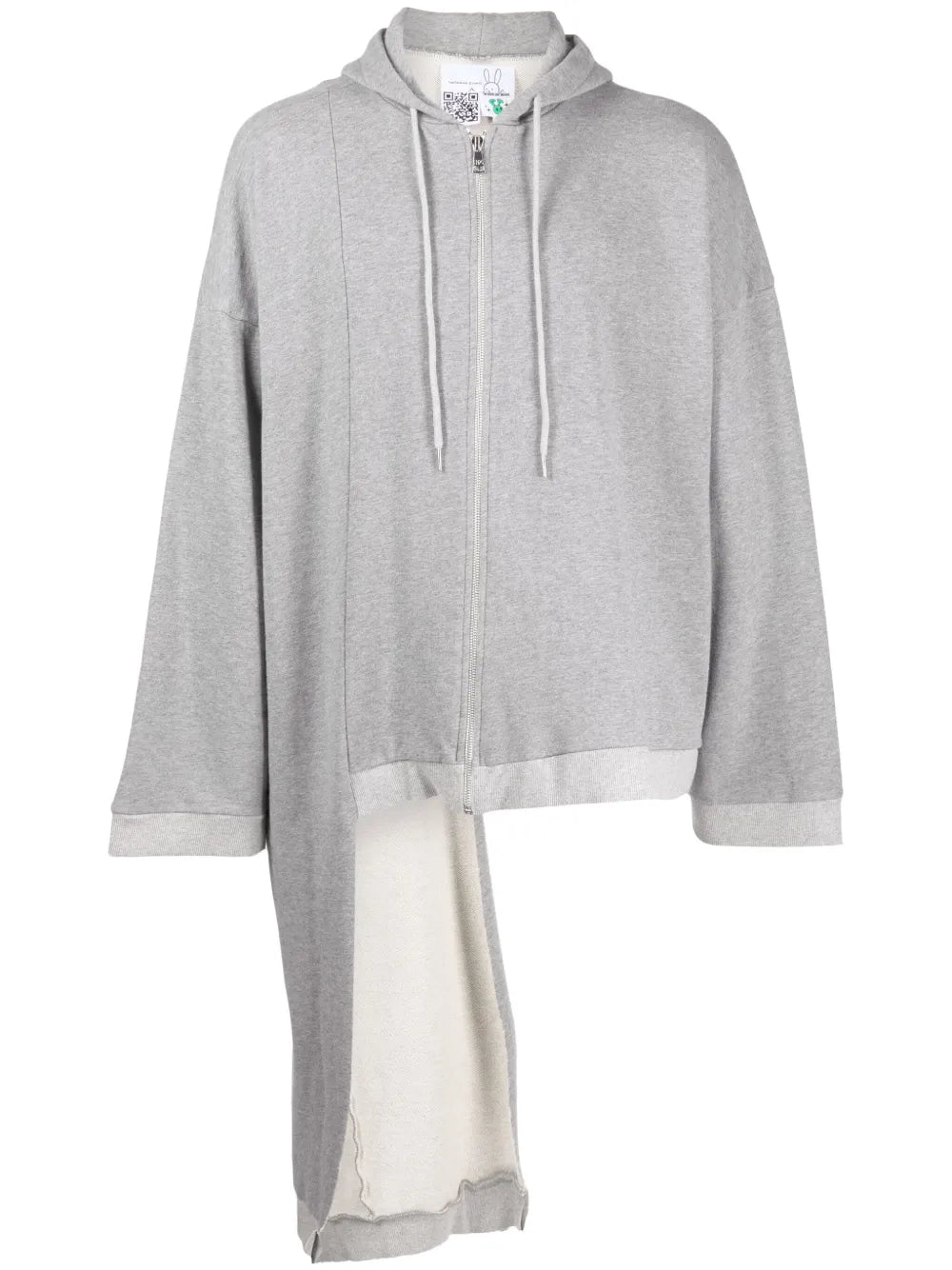Asymmetric Zip-Up Cotton Hoodie