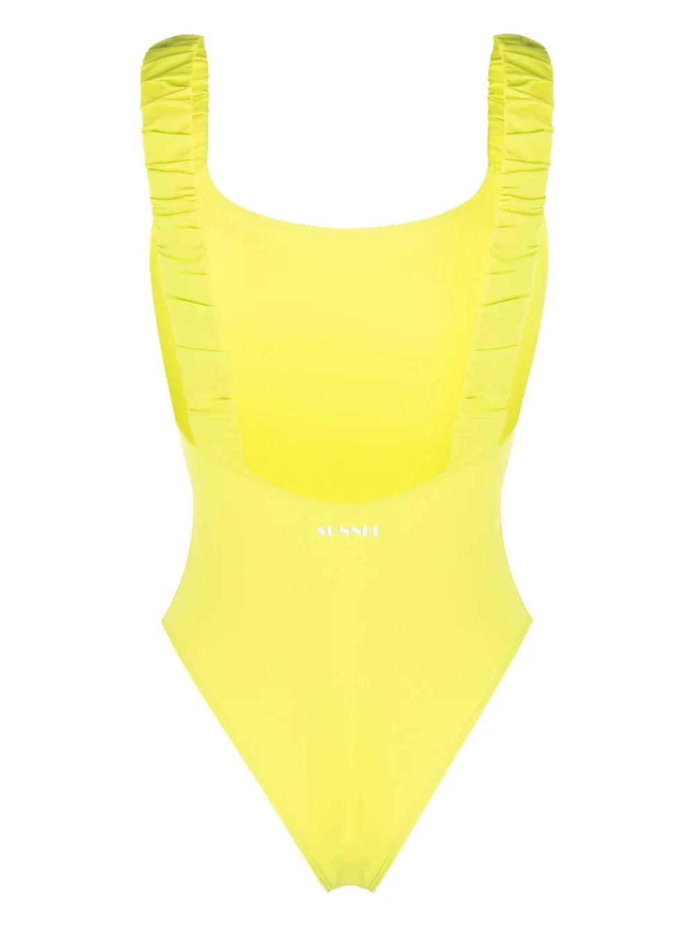 Logo-Print Ruched Swimsuit