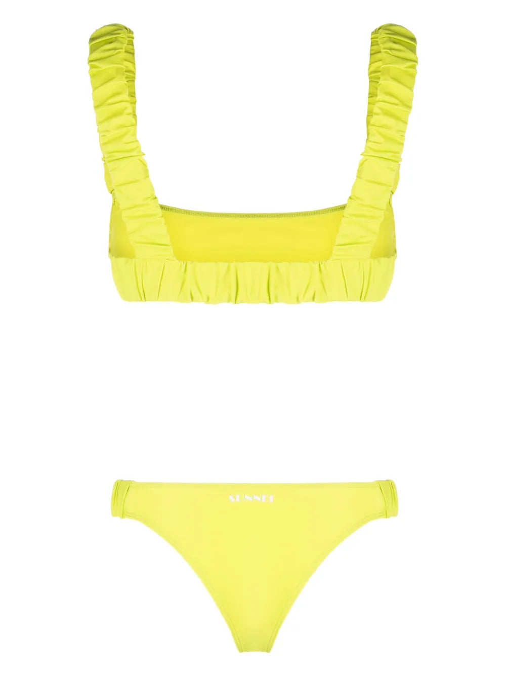 Logo-Print Ruched Bikini Set