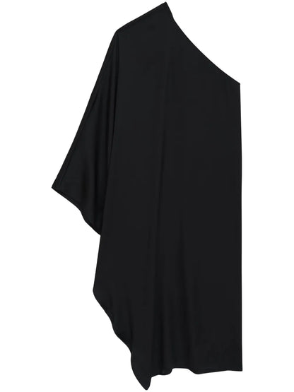 Rowan One-Sleeve Silk Midi Dress
