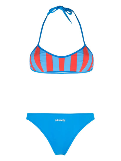 Reversible Striped Bikini Set