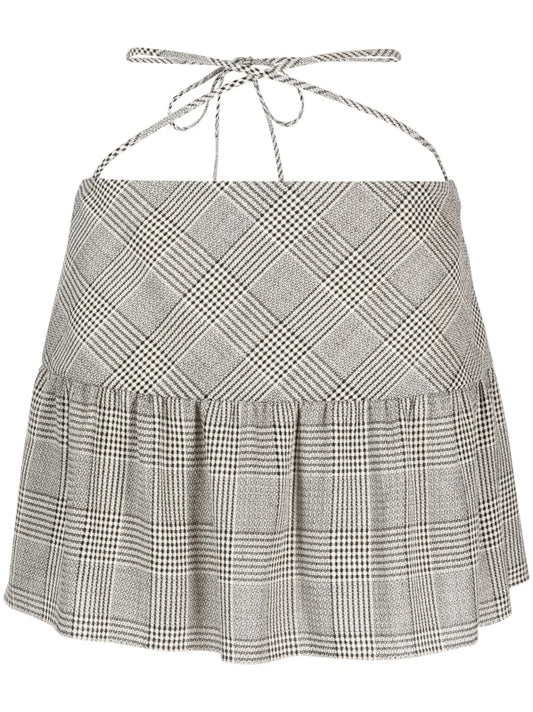 Check-Pattern Mini Skirt