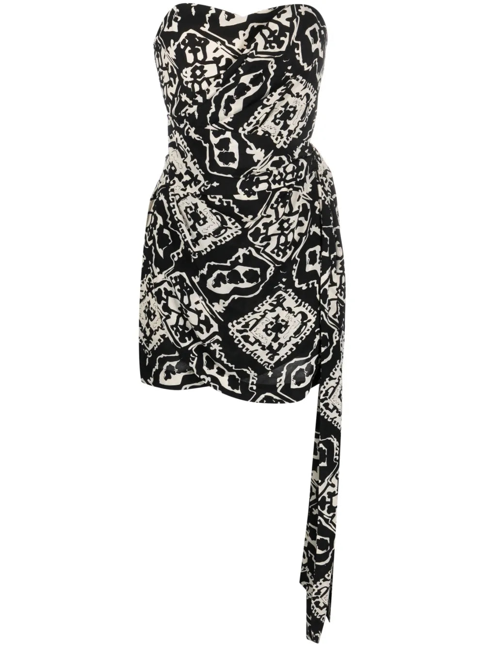 Abstract-Print Wrap Dress