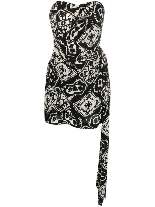 Abstract-Print Wrap Dress
