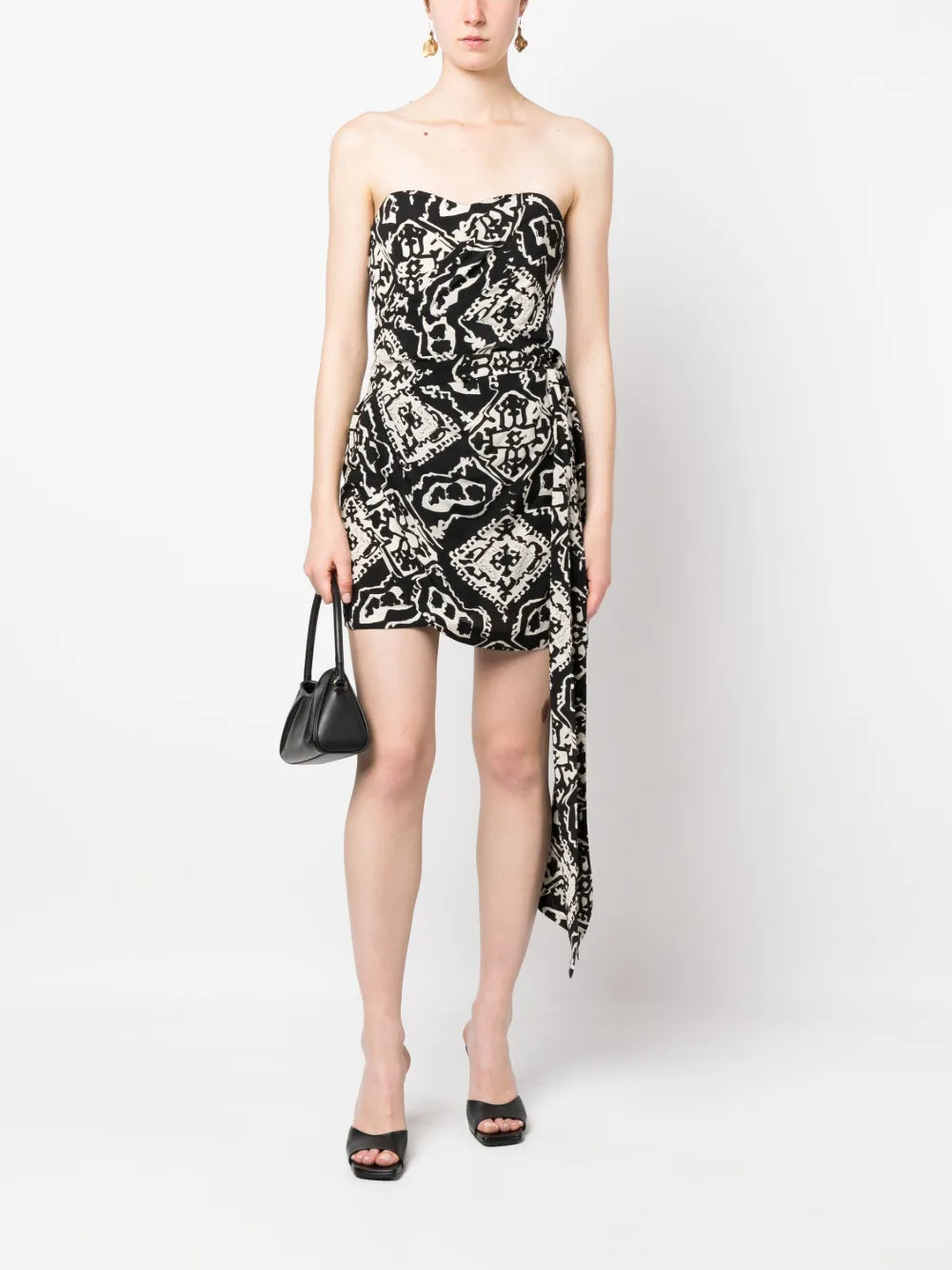 Abstract-Print Wrap Dress