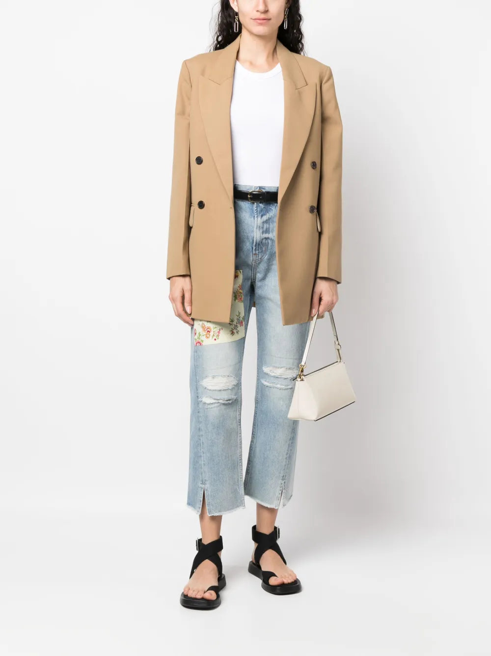Cropped Distressed-Effect Jeans
