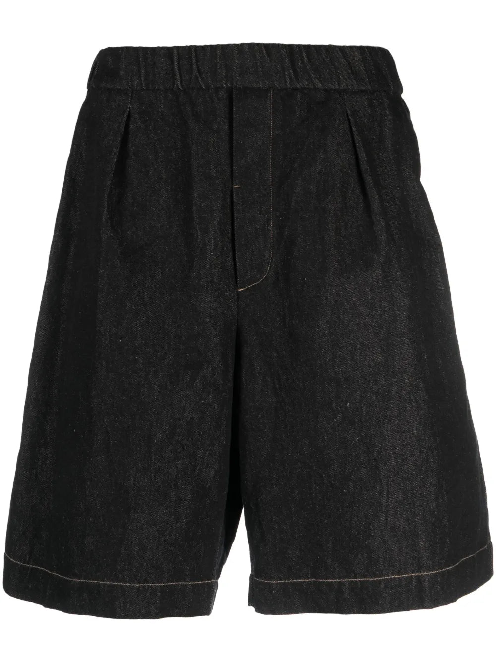 Mélange-Effect Denim Shorts