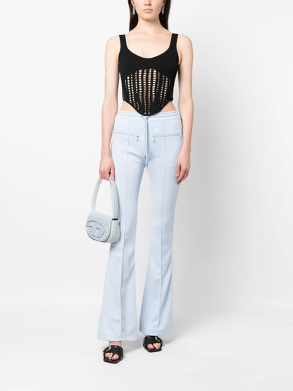 Seam-Detailing Flared Track Pants