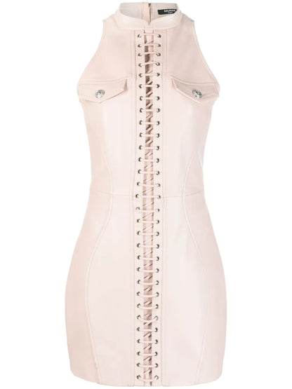 Sleeveless Leather Minidress
