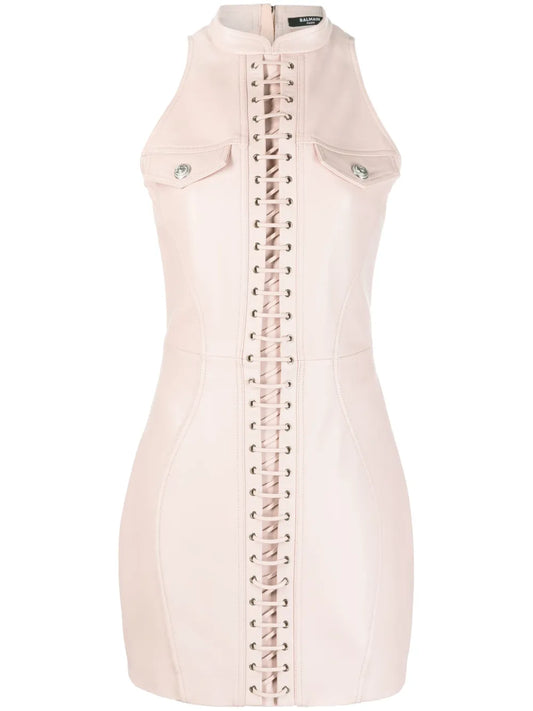 Sleeveless Leather Minidress