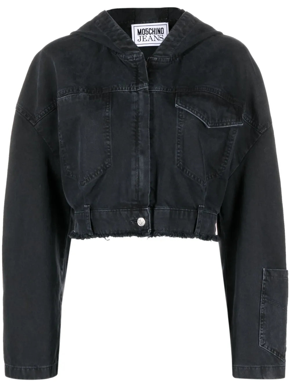Cropped Denim Hooded Jacket