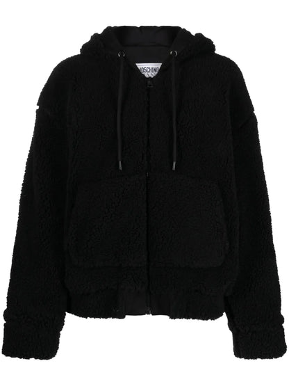 Crystal-Embellished Shearling Hoodie
