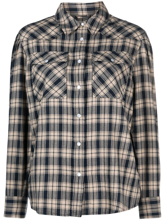 Plaid-Check Long-Sleeve Flannel Shirt