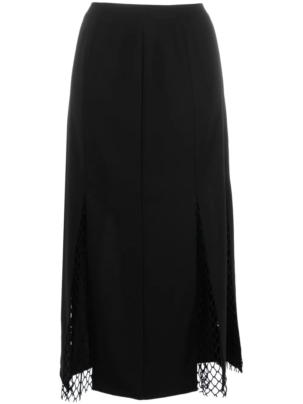 Mesh-Panel Midi Skirt