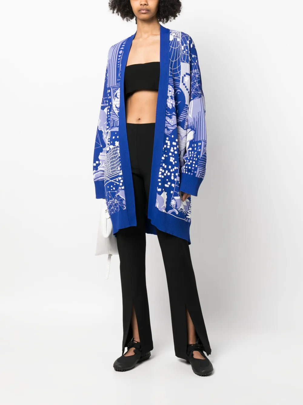 Graphic Print Wrap Cardigan
