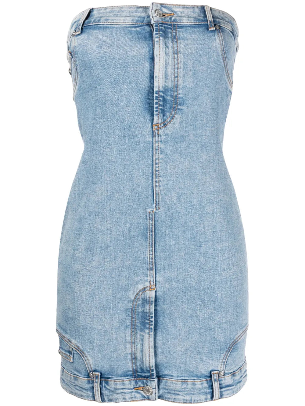 Bandeau-Style Denim Minidress