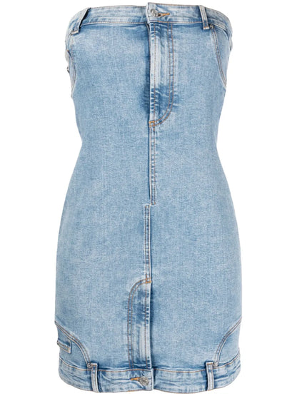 Bandeau-Style Denim Minidress
