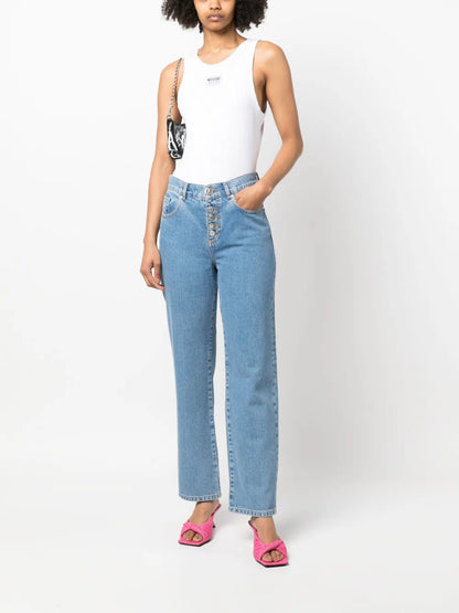 Straight-Leg Denim Pants