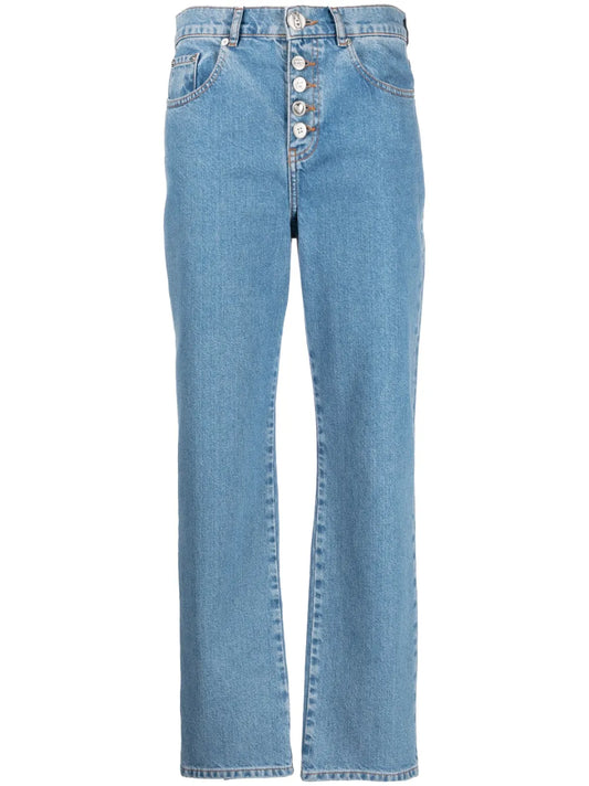 Straight-Leg Denim Pants