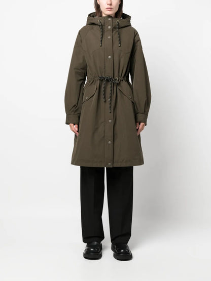 Long-Line Drawstring Parka Coat