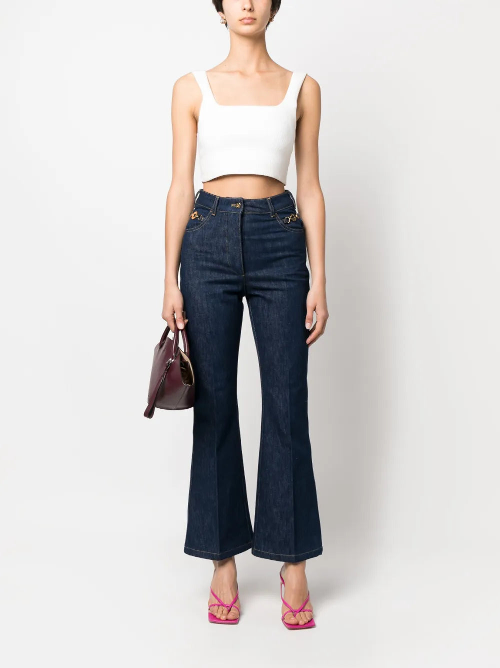 Organic-Denim Flared Jeans