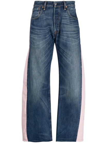 Contrasting Side-Panel Jeans