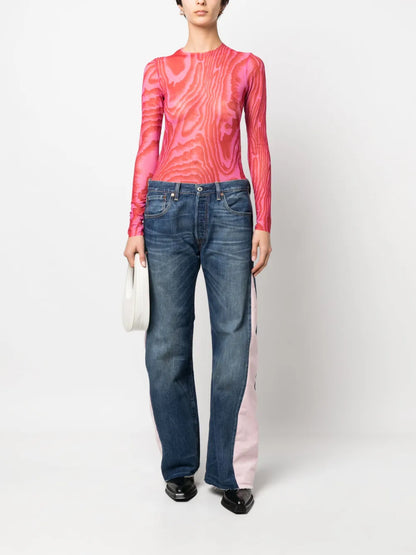Contrasting Side-Panel Jeans