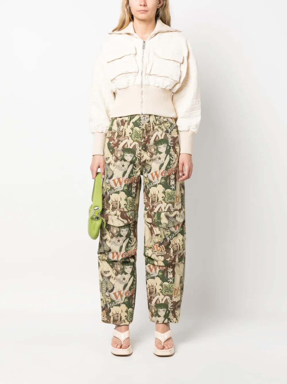 Hentai Jacquard-Pattern Cargo Trousers