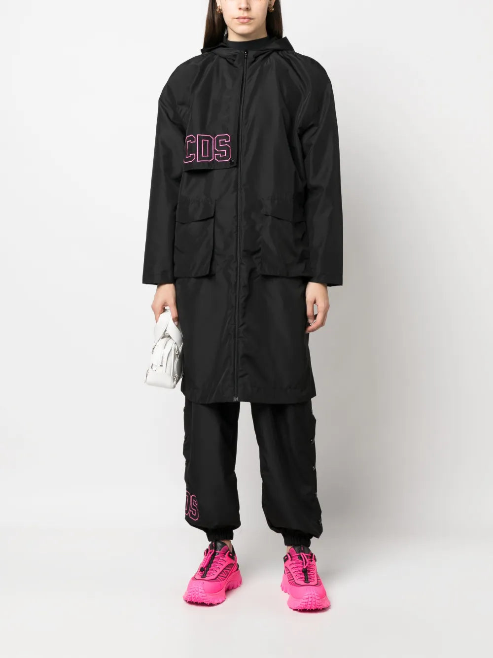Embroidered-Logo Hooded Parka