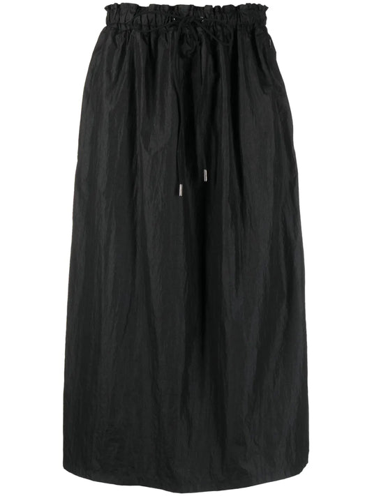 High-Waisted Track Midi Skirt