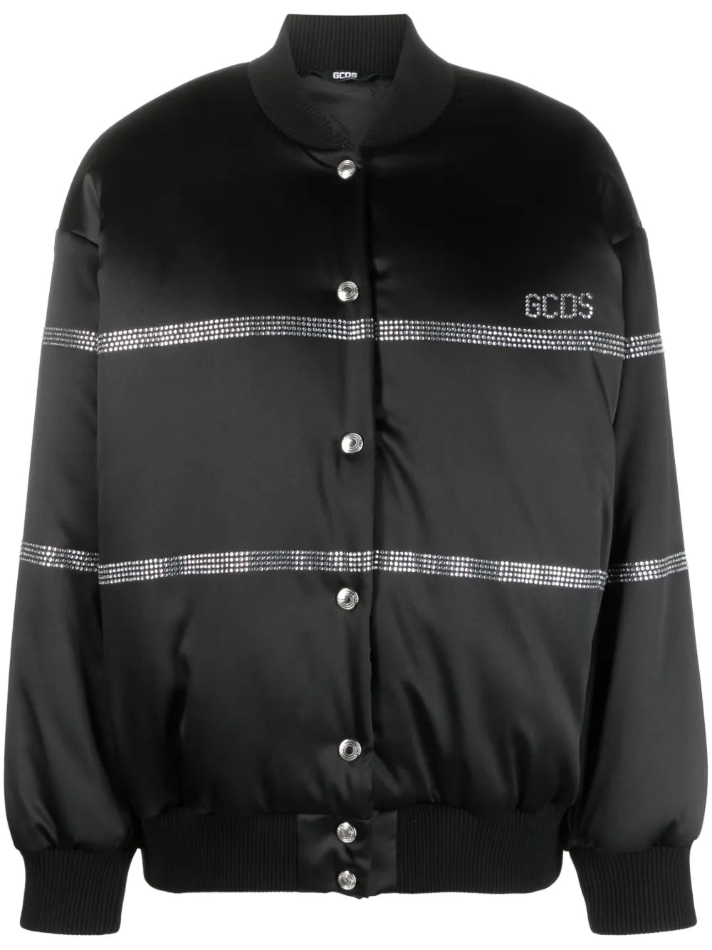 Bling Logo-Embellished Bomber Jacket