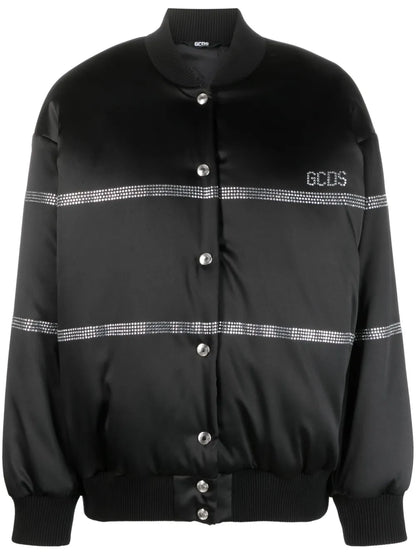 Bling Logo-Embellished Bomber Jacket