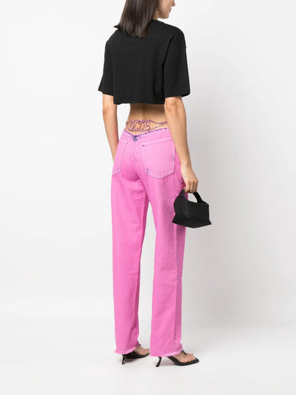 Bling Logo-Embellishment Jeans