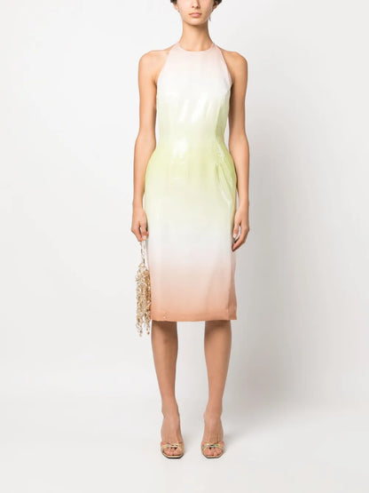Sequin-Embellished Halterneck Dress